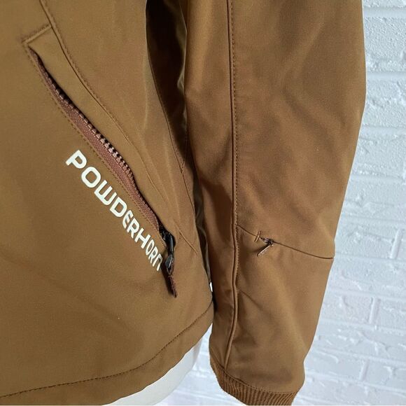 VINTAGE Powderhorn Ski Winter Fleece Lined Brown Jacket Size Medium - Picture 4 of 9